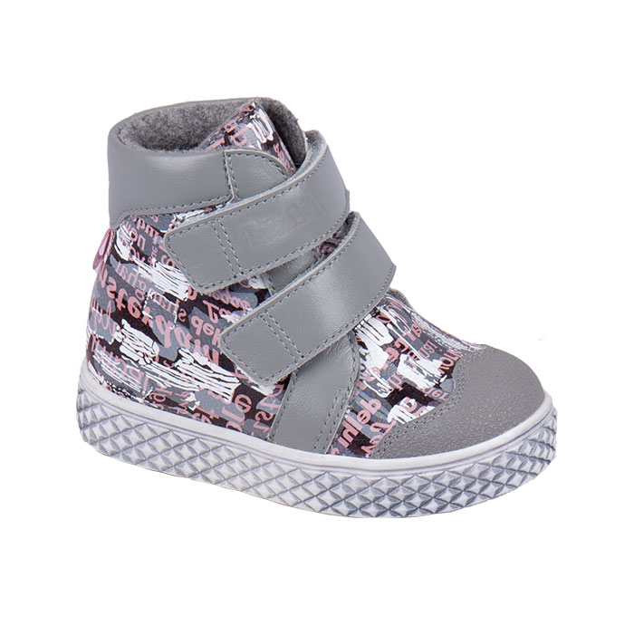 Ботинки ортопедические Твики утепленные для девочек TW-416-3 серый/розовый